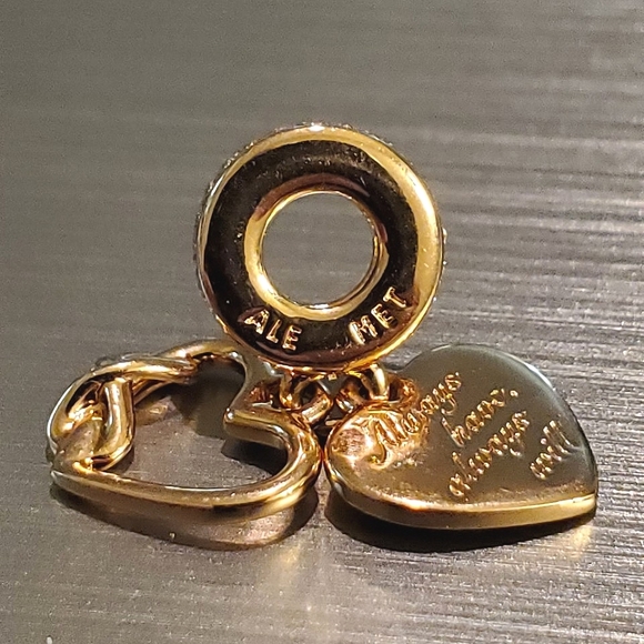 Authentic NEW Pandora Love You Infinity Heart Dangke Charm 14K RGP CZ - Picture 2 of 10